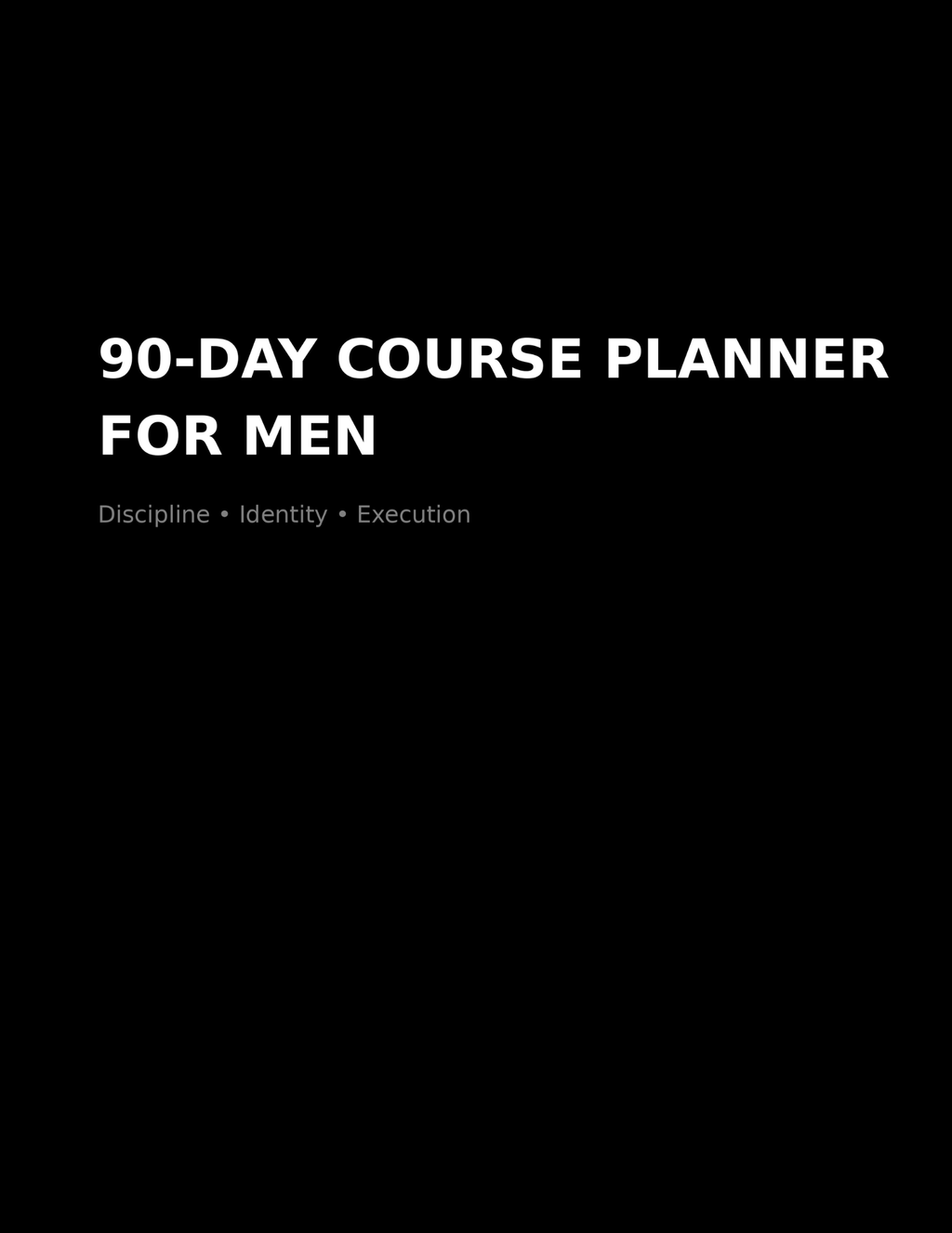 90-Day Course Planner for Men