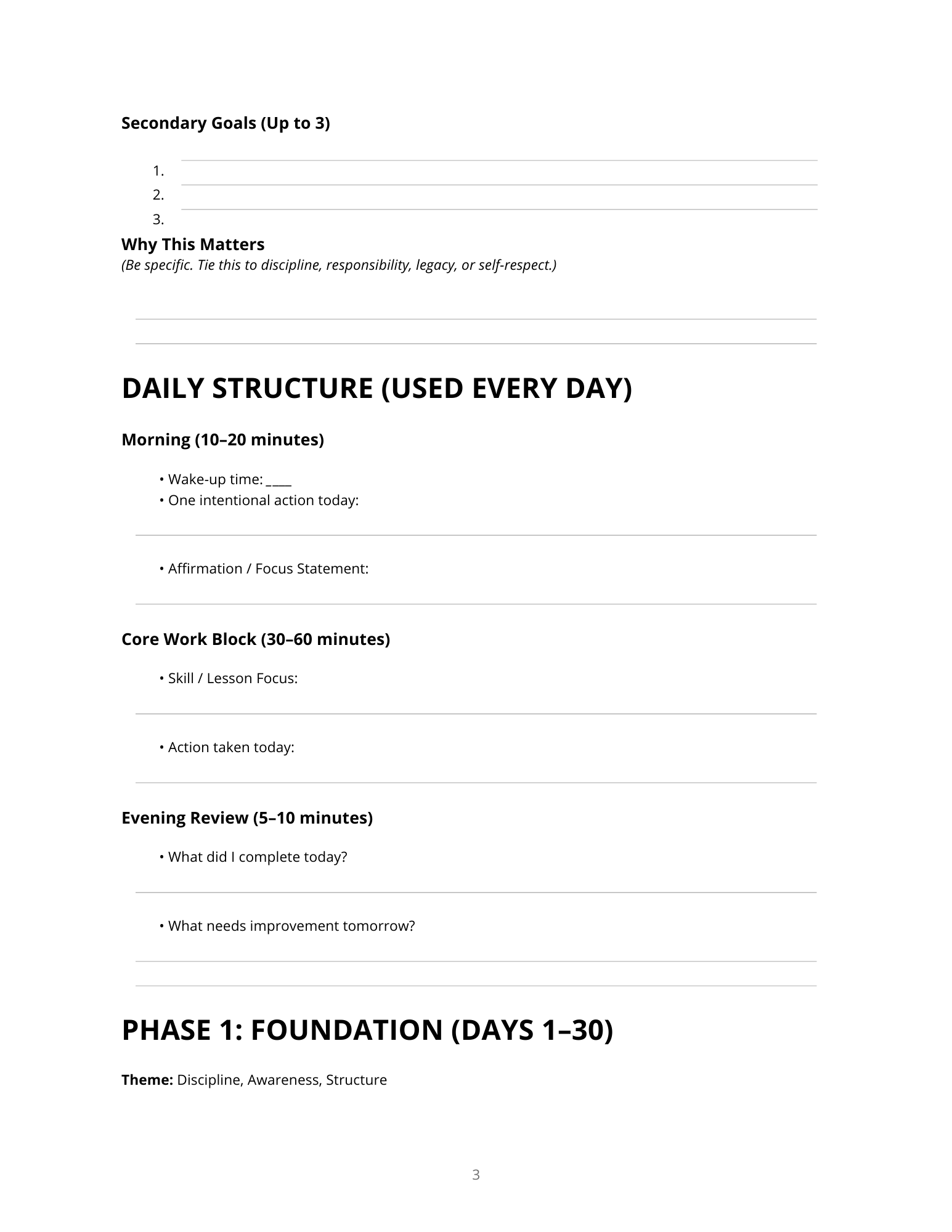 90-Day Course Planner for Men