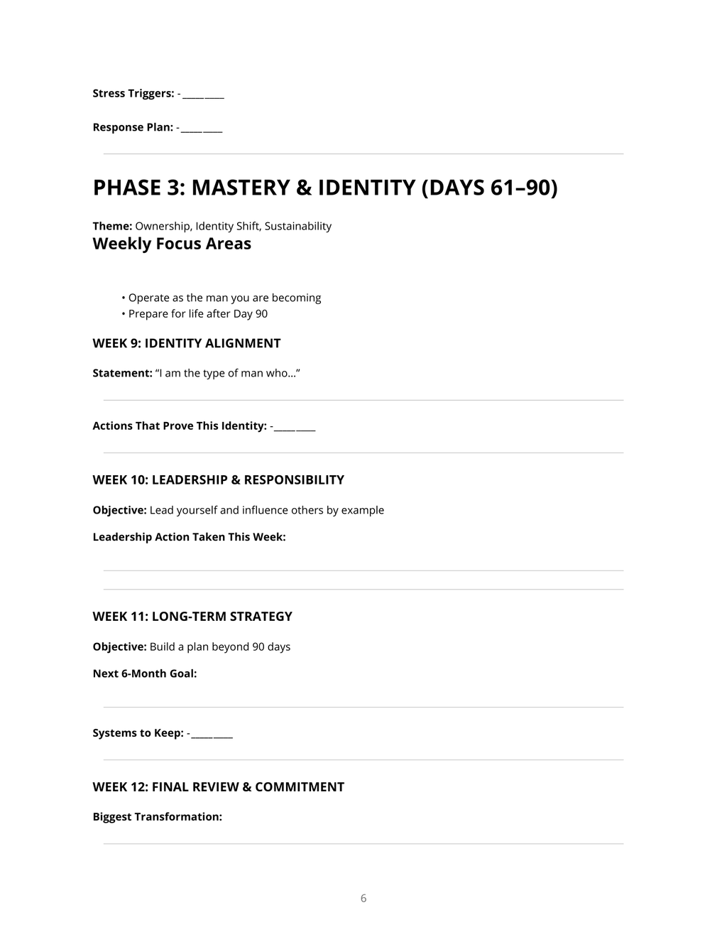 90-Day Course Planner for Men