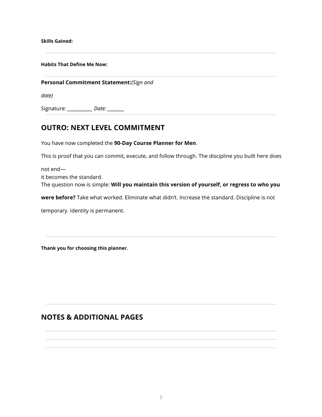 90-Day Course Planner for Men